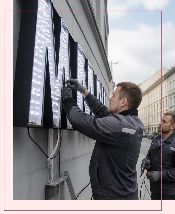 Изготовление и монтаж светодиодных LED вывесок в Барабинске